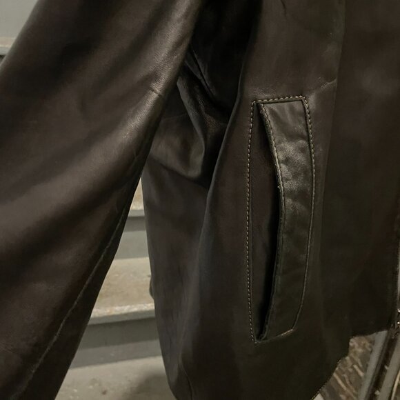 Andrew Marc Dark Brown Leather Jacket Men’s Size L (Good Condition) - Picture 4 of 15